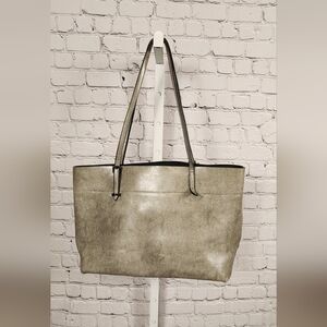 Covelin Gray Leather Tote Bag